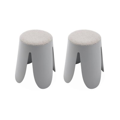 Tabouret empilable bouclette texturée (lot de 2) NIKI SWEEEK