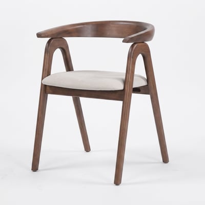 Chaise en bois d'hévéa et tissu - HAWA MAISON PAVANE