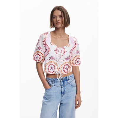 Desigual - Printed Boho tie blouse DESIGUAL