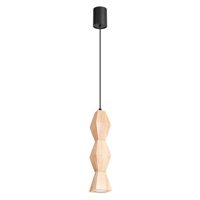 Suspension Bois Naturel GU10 1 Kubbe EDEN