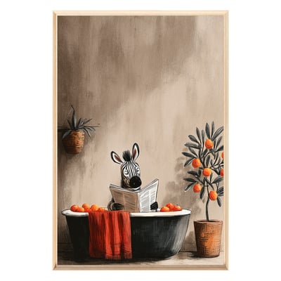 Tableau Mural Encadré Zèbre Chill Au Bain ANIMAUX HUMANISÉS CEANOTHE