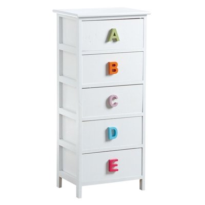 Commode chambre enfant alphabet 5 tiroirs 5 tiroirs AUBRY GASPARD