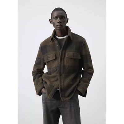 Surchemise laine mélangée carreaux MANGO MAN