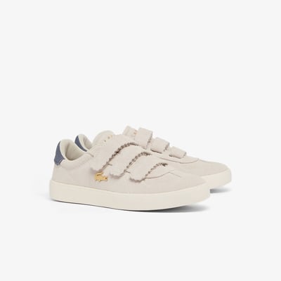 Sapatilhas baixas com barra autoaderente, em pele, BASESHOT STRAP LACOSTE