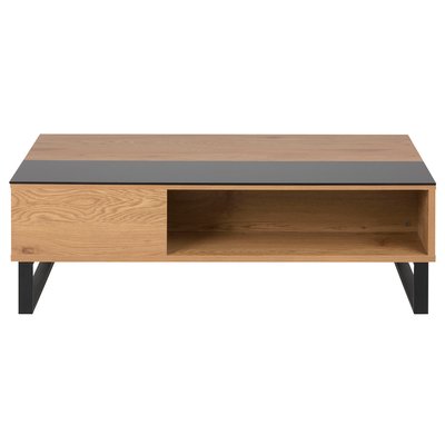Table basse relevable rectangulaire bois clair et métal noir L110 cm WYNN MILIBOO
