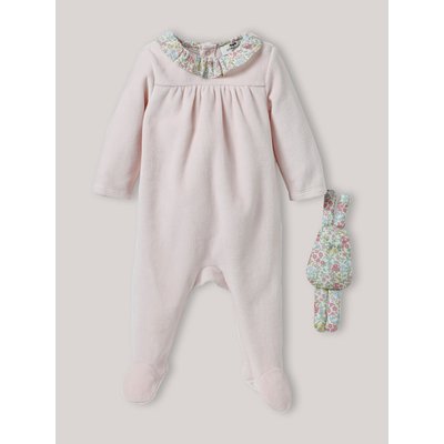 Dors-bien en velours, tissu Liberty + doudou CYRILLUS