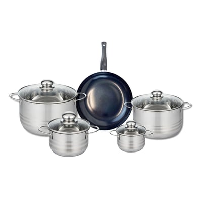 Batterie 1 poêle 24cm + 4 faitouts 14/16/20/24cm PRIMA BRILLANT ELO