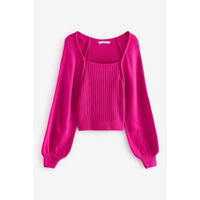 Pull à encolure carrée et manches bouffantes NEXT