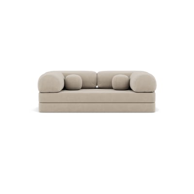 Canapé 3pl convertible en velours texturé, NEBULA BEST MOBILIER