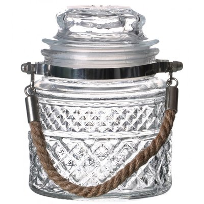 Bocal Cuisine Hermétique en Verre avec Anse en Jute - 550ml WADIGA