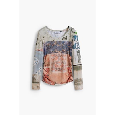 T-shirt froncée Collage DESIGUAL