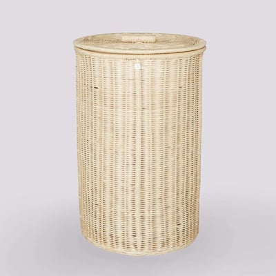 Panier à linge rond rotin lot de 2 KOK