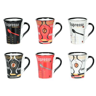Tasse à expresso   15 cl décors assortis (lot de 6)-COLOR TABLE PASSION