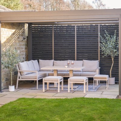 Aruba Outdoor Corner Seating Set with Adjustable Table SO'HOME