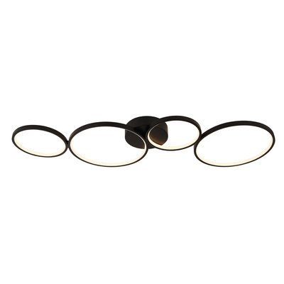 Black and White Hoop LED Ceiling Light with 4 Lights SO'HOME