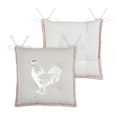 Galette de chaise coq en coton LOVELY CASA