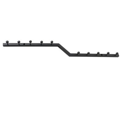 Portemanteau mural à 10 accroches en métal noir 6x10.5x90cm WADIGA
