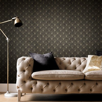 Papier peint Fan Black/Gold GRAHAM ET BROWN