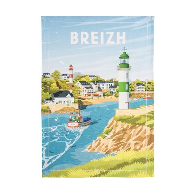 Torchon imprimé en coton, WIM BREIZH COUCKE
