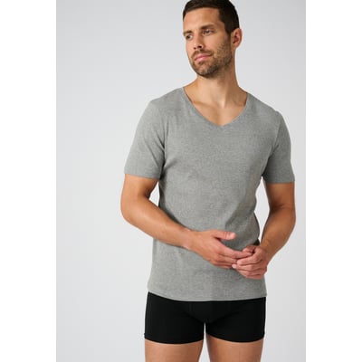 Lot de 2 t-shirts col V, pur coton peigné DAMART