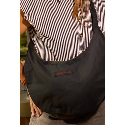 Sac New B demi lune en coton, RAYURES GABRIELLE PARIS