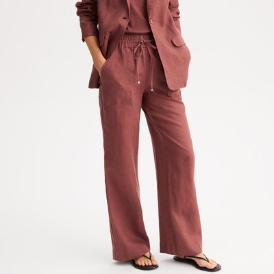 Pantalon large en lin ANNE WEYBURN