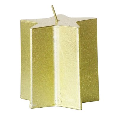 Bougie de Noël dorée étoile - 7x7x7.5cm WADIGA