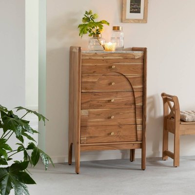 Chiffonnier en marbre et bois d'acacia  CALIX MADE IN MEUBLES 