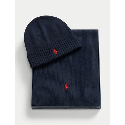 Coffret cadeau bonnet et écharpe mérinos POLO RALPH LAUREN