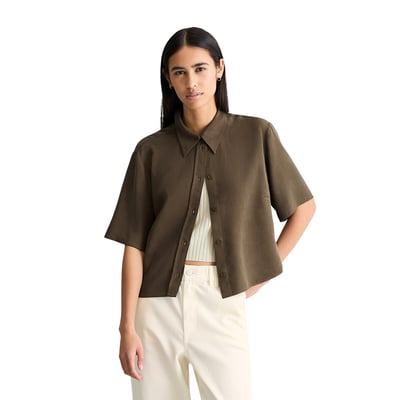 Chemisier crop relaxed en TENCEL™ Lyocell MARC O’POLO DENIM