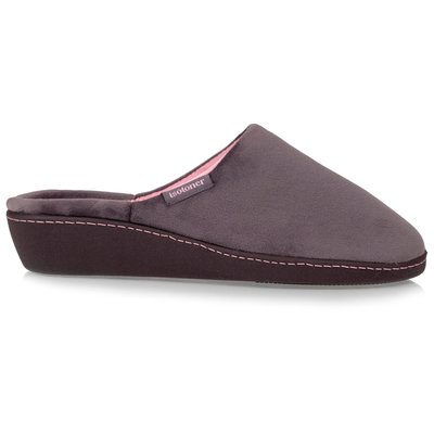 Chaussons Mules ultra doux, ultra confort talon de 4 cm ISOTONER