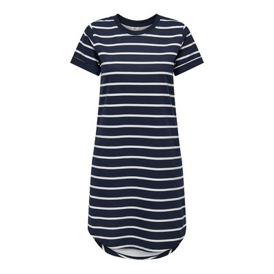 Striped T-Shirt Dress with Short Sleeves in Cotton Mix JDY