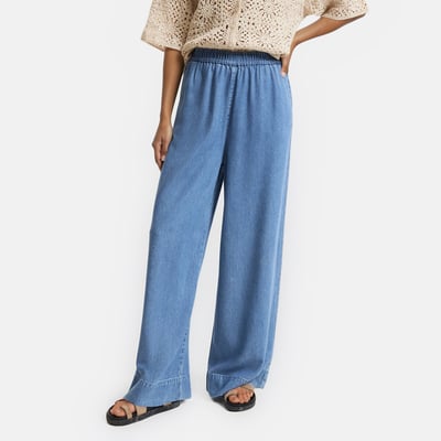 Weite, fliessend fallende Jeans mit hoher Taille und Dehnbund LA REDOUTE COLLECTIONS