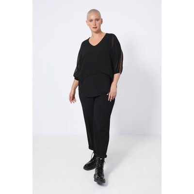 Blouse voile uni en T effet de superposition JEAN-MARC PHILIPPE