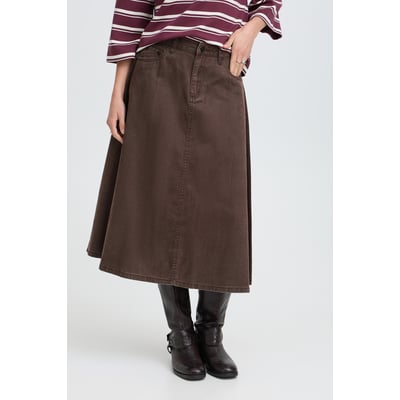 Jupe midi en denim, coupe évasée, taille haute B.YOUNG