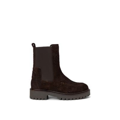 Bottines Chelsea modèle Phia en cuir velours à poils longs MARC O'POLO