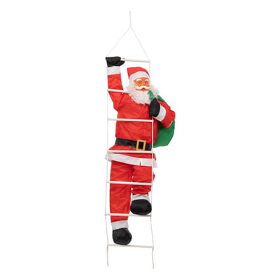 Père noël grimpeur avec échelle H120 cm FEERIC LIGHTS & CHRISTMAS