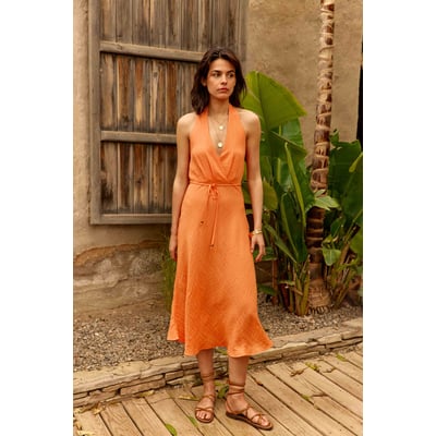 Robe longueur midi évasée uni RENNYA LA PETITE ETOILE