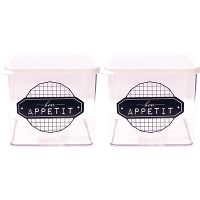 Boîte de conservation transparente à messages couvercle blanc (Lot de 2) CMP