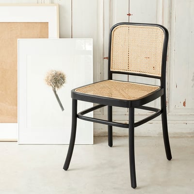 Chaise en bois d'acajou et cannage  ARON BERAH GETAH