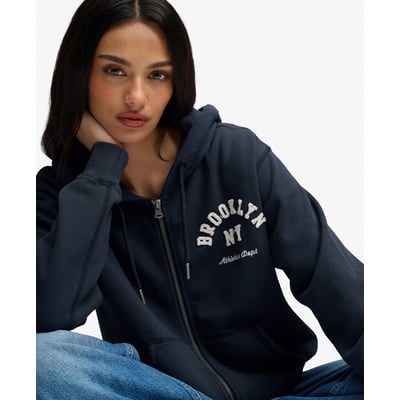 Sweat à capuche zippé court Athletic Essential coupe décontractée SUPERDRY