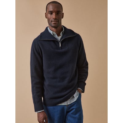 Pull col camionneur zippé laine mérinos CYRILLUS
