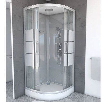 Cabine de douche ronde à bandes laquées HOME MAISON
