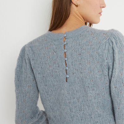 Pull col rond, en maille pointelle LA REDOUTE COLLECTIONS