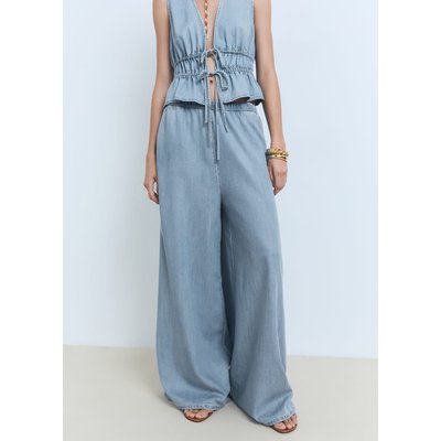 Pantalon palazzo lyocell MANGO