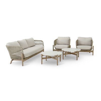 Salon de jardin 5 places, 2 tables, PROVENZA DEFORA HOME