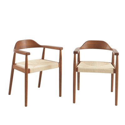 Lot de 2 chaises en chêne et corde MARTIE SORELH
