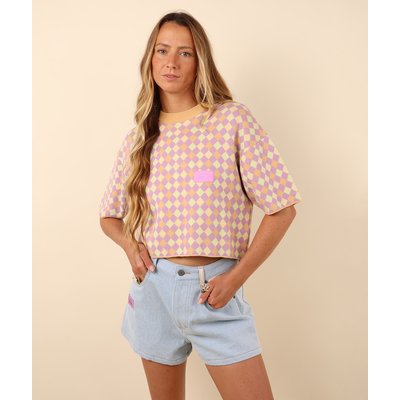 Pull jacquard manches courtes TANY OXBOW