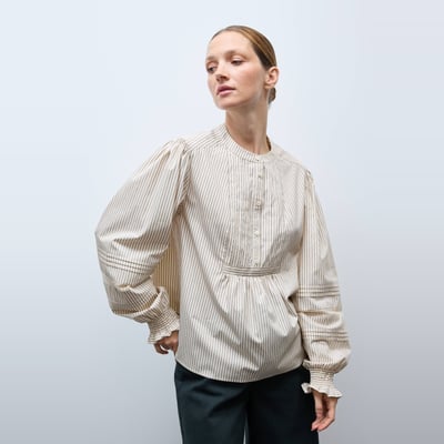 Blouse rayée manches longues en coton MONOPRIX