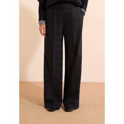 Pantalon coupe droite à carreaux HENRIETTE CRX ETAM